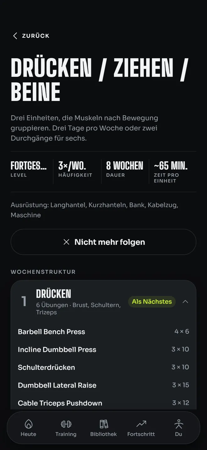 Der Wochenaufbau eines Programms: Einheiten, Übungen, Sätze und Wiederholungen